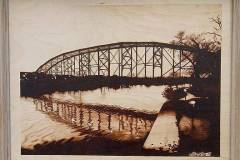 "Rail Road Bridge over the Brazos"    Pyrography on Baltic Birch wood