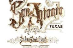 "San Antonio"  Sanborn Map Co Title page  Pyrography on mat board paper